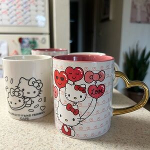 Hello Kitty Heart Mug with Gold Handle